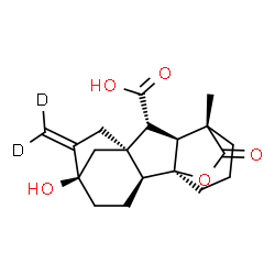 ChemSpider 2D Image | (1S,2S,5R,8R,9R,10S,11S)-5-Hydroxy-11-methyl-6-(~2~H_2_)methylene-16-oxo-15-oxapentacyclo[9.3.2.1~5,8~.0~1,10~.0~2,8~]heptadecane-9-carboxylic acid | C19H22D2O5