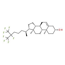 ChemSpider 2D Image | (3alpha,8alpha,9beta,10alpha,13alpha,14beta,17alpha,20S)-25,26,26,26,27,27,27-Heptafluorocholest-5-en-3-ol | C27H39F7O