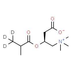 ChemSpider 2D Image | (3S)-3-{[2-Methyl(3,3,3-~2~H_3_)propanoyl]oxy}-4-(trimethylammonio)butanoate | C11H18D3NO4