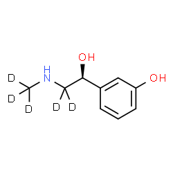 ChemSpider 2D Image | 3-[(1S)-1-Hydroxy-2-[(~2~H_3_)methylamino](2,2-~2~H_2_)ethyl]phenol | C9H8D5NO2