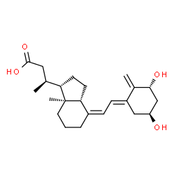 ChemSpider 2D Image | (3S)-3-[(1S,3aR,4Z,7aS)-4-{(2E)-2-[(3R,5S)-3,5-Dihydroxy-2-methylenecyclohexylidene]ethylidene}-7a-methyloctahydro-1H-inden-1-yl]butanoic acid (non-preferred name) | C23H34O4