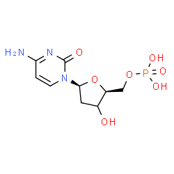 ChemSpider 2D Image | 4-Amino-1-[(3xi)-2-deoxy-5-O-phosphono-beta-L-glycero-pentofuranosyl]-2(1H)-pyrimidinone | C9H14N3O7P