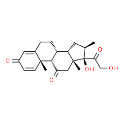 ChemSpider 2D Image | (8alpha,10alpha,13alpha,16alpha)-17,21-Dihydroxy-16-methylpregna-1,4-diene-3,11,20-trione | C22H28O5
