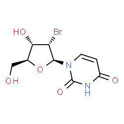 ChemSpider 2D Image | 1-(2-Bromo-2-deoxy-beta-L-ribofuranosyl)-2,4(1H,3H)-pyrimidinedione | C9H11BrN2O5
