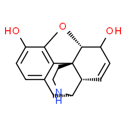 ChemSpider 2D Image | (5beta,9alpha,13alpha,14alpha)-7,8-Didehydro-4,5-epoxymorphinan-3,6-diol | C16H17NO3