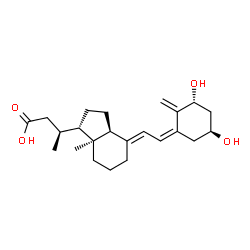 ChemSpider 2D Image | (3S)-3-[(1S,3aS,4E,7aS)-4-{(2Z)-2-[(3R,5S)-3,5-Dihydroxy-2-methylenecyclohexylidene]ethylidene}-7a-methyloctahydro-1H-inden-1-yl]butanoic acid (non-preferred name) | C23H34O4