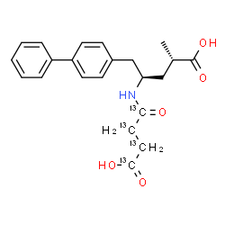 ChemSpider 2D Image | (2S,4R)-5-(4-Biphenylyl)-4-{[3-(~13~C)carboxy(~13~C_3_)propanoyl]amino}-2-methylpentanoic acid | C1813C4H25NO5