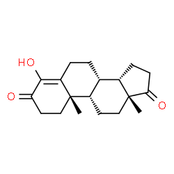 ChemSpider 2D Image | (8alpha,10alpha,13alpha)-4-Hydroxyandrost-4-ene-3,17-dione | C19H26O3