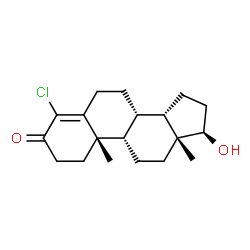 ChemSpider 2D Image | (8alpha,10alpha,13alpha,17alpha)-4-Chloro-17-hydroxyandrost-4-en-3-one | C19H27ClO2