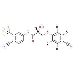 ChemSpider 2D Image | (2R)-3-{[4-Cyano(~2~H_4_)phenyl]oxy}-N-[4-cyano-3-(trifluoromethyl)phenyl]-2-hydroxy-2-methylpropanamide | C19H10D4F3N3O3