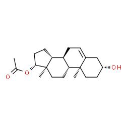 ChemSpider 2D Image | (3alpha,8alpha,9beta,10alpha,13alpha,14beta,17alpha)-3-Hydroxyandrost-5-en-17-yl acetate | C21H32O3