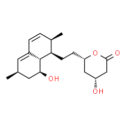 ChemSpider 2D Image | (4R,6S)-4-Hydroxy-6-{2-[(1R,2R,6R,8S,8aS)-8-hydroxy-2,6-dimethyl-1,2,6,7,8,8a-hexahydro-1-naphthalenyl]ethyl}tetrahydro-2H-pyran-2-one | C19H28O4