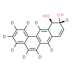 ChemSpider 2D Image | (10R,11R)-(1,2,3,4,5,6,7,10,12-~2~H_9_)-10,11-Dihydro-10,11-tetraphenediol | C18H5D9O2