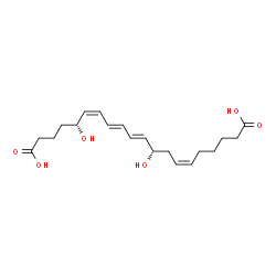 ChemSpider 2D Image | (5R,6Z,8E,10E,12S,14Z)-5,12-Dihydroxy-6,8,10,14-icosatetraenedioic acid | C20H30O6