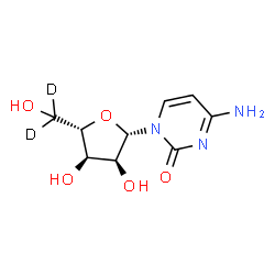 ChemSpider 2D Image | 4-Amino-1-[beta-L-(C~5~,C~5~-~2~H_2_)ribofuranosyl]-2(1H)-pyrimidinone | C9H11D2N3O5