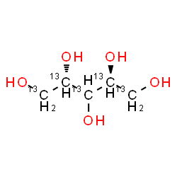 ChemSpider 2D Image | L-(~13~C_5_)-threo-Pentitol | 13C5H12O5