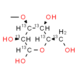 ChemSpider 2D Image | 3-O-Methyl-L-(~13~C_6_)glucopyranose | C13C6H14O6