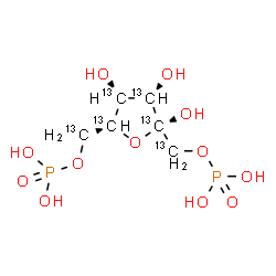 ChemSpider 2D Image | 1,6-Di-O-phosphono-alpha-L-(~13~C_6_)fructofuranose | 13C6H14O12P2