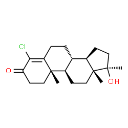 ChemSpider 2D Image | (8alpha,9beta,10alpha,13alpha,14beta,17alpha)-4-Chloro-17-hydroxy-17-methylandrost-4-en-3-one | C20H29ClO2