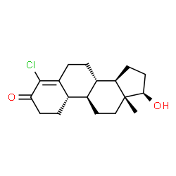 ChemSpider 2D Image | (8alpha,9beta,10alpha,13alpha,14beta,17alpha)-4-Chloro-17-hydroxyestr-4-en-3-one | C18H25ClO2