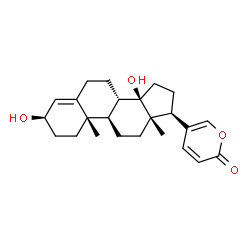 ChemSpider 2D Image | (3alpha,8alpha,9beta,10alpha,13alpha,14alpha,17alpha)-3,14-Dihydroxybufa-4,20,22-trienolide | C24H32O4