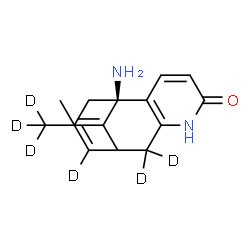 ChemSpider 2D Image | (1R,13Z)-1-Amino-13-ethylidene-11-(~2~H_3_)methyl(8,8,10-~2~H_3_)-6-azatricyclo[7.3.1.0~2,7~]trideca-2(7),3,10-trien-5-one | C15H12D6N2O