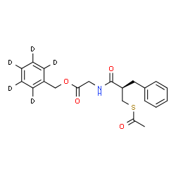 ChemSpider 2D Image | (~2~H_5_)Phenylmethyl N-[(2R)-3-(acetylsulfanyl)-2-benzylpropanoyl]glycinate | C21H18D5NO4S