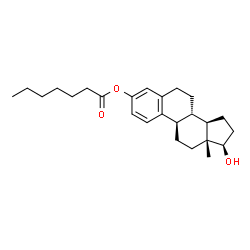 ChemSpider 2D Image | (8alpha,9beta,13alpha,14beta,17alpha)-17-Hydroxyestra-1,3,5(10)-trien-3-yl heptanoate | C25H36O3