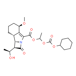 ChemSpider 2D Image | 1-{[(Cyclohexyloxy)carbonyl]oxy}ethyl (1R,5R,8aR,8bS)-1-[(1S)-1-hydroxyethyl]-5-methoxy-2-oxo-1,2,5,6,7,8,8a,8b-octahydroazeto[2,1-a]isoindole-4-carboxylate | C23H33NO8
