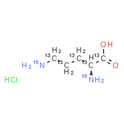 ChemSpider 2D Image | D-(~13~C_5_,~15~N_2_)Ornithine hydrochloride (1:1) | 13C5H13Cl15N2O2