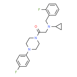 ChemSpider 2D Image | 2-[Cyclopropyl(2-fluorobenzyl)amino]-1-[4-(4-fluorophenyl)-1-piperazinyl]ethanone | C22H25F2N3O