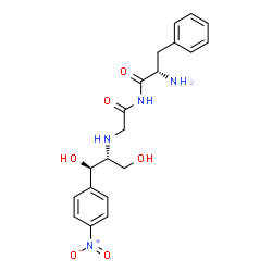 ChemSpider 2D Image | N-({[(1R,2R)-1,3-Dihydroxy-1-(4-nitrophenyl)-2-propanyl]amino}acetyl)-L-phenylalaninamide | C20H24N4O6