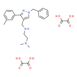 ChemSpider 2D Image | N'-{[1-Benzyl-3-(3-methylphenyl)-1H-pyrazol-4-yl]methyl}-N,N-dimethyl-1,2-ethanediamine ethanedioate (1:2) | C26H32N4O8
