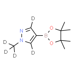 ChemSpider 2D Image | 1-(~2~H_3_)Methyl-4-(4,4,5,5-tetramethyl-1,3,2-dioxaborolan-2-yl)(~2~H_2_)-1H-pyrazole | C10H12D5BN2O2