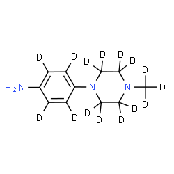 ChemSpider 2D Image | 4-[4-(~2~H_3_)Methyl(~2~H_8_)-1-piperazinyl](~2~H_4_)aniline | C11H2D15N3