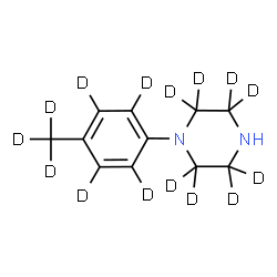 ChemSpider 2D Image | 1-[4-(~2~H_3_)Methyl(~2~H_4_)phenyl](2,2,3,3,5,5,6,6-~2~H_8_)piperazine | C11HD15N2
