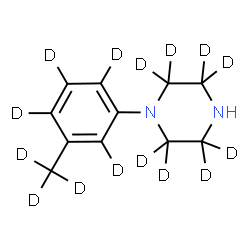 ChemSpider 2D Image | 1-[3-(~2~H_3_)Methyl(~2~H_4_)phenyl](2,2,3,3,5,5,6,6-~2~H_8_)piperazine | C11HD15N2