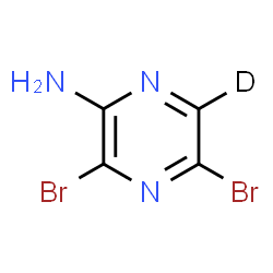 ChemSpider 2D Image | 3,5-Dibromo-2-(~2~H)pyrazinamine | C4H2DBr2N3
