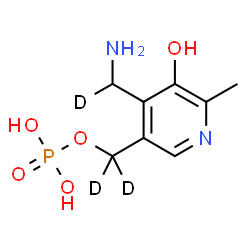 ChemSpider 2D Image | {4-[Amino(~2~H_1_)methyl]-5-hydroxy-6-methyl-3-pyridinyl}(~2~H_2_)methyl dihydrogen phosphate | C8H10D3N2O5P