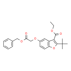 ChemSpider 2D Image | ethyl 5-[2-(benzyloxy)-2-oxoethoxy]-2-tert-butyl-1-benzofuran-3-carboxylate | C24H26O6