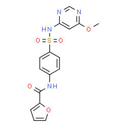 ChemSpider 2D Image | N-{4-[(6-Methoxy-4-pyrimidinyl)sulfamoyl]phenyl}-2-furamide | C16H14N4O5S