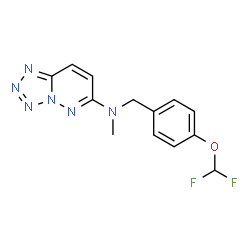 ChemSpider 2D Image | N-[4-(Difluoromethoxy)benzyl]-N-methyltetrazolo[1,5-b]pyridazin-6-amine | C13H12F2N6O