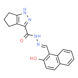 ChemSpider 2D Image | N'-[(E)-(2-Hydroxy-1-naphthyl)methylene]-1,4,5,6-tetrahydrocyclopenta[c]pyrazole-3-carbohydrazide | C18H16N4O2