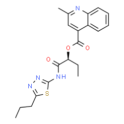 ChemSpider 2D Image | (2S)-1-Oxo-1-[(5-propyl-1,3,4-thiadiazol-2-yl)amino]-2-butanyl 2-methyl-4-quinolinecarboxylate | C20H22N4O3S