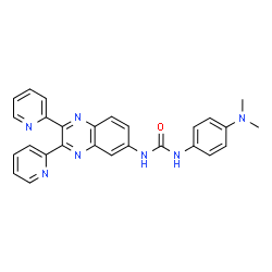 ChemSpider 2D Image | 1-[4-(Dimethylamino)phenyl]-3-[2,3-di(2-pyridinyl)-6-quinoxalinyl]urea | C27H23N7O