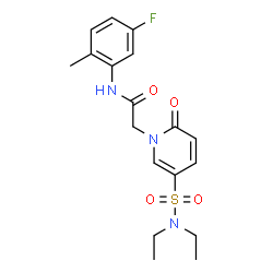 ChemSpider 2D Image | 2-[5-(Diethylsulfamoyl)-2-oxo-1(2H)-pyridinyl]-N-(5-fluoro-2-methylphenyl)acetamide | C18H22FN3O4S
