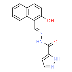ChemSpider 2D Image | N'-[(E)-(2-Hydroxy-1-naphthyl)methylene]-1H-pyrazole-5-carbohydrazide | C15H12N4O2