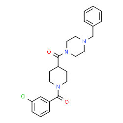 ChemSpider 2D Image | (4-Benzyl-1-piperazinyl)[1-(3-chlorobenzoyl)-4-piperidinyl]methanone | C24H28ClN3O2