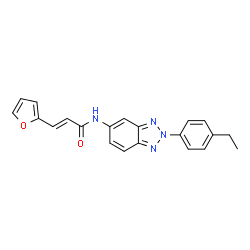 ChemSpider 2D Image | (2E)-N-[2-(4-Ethylphenyl)-2H-benzotriazol-5-yl]-3-(2-furyl)acrylamide | C21H18N4O2