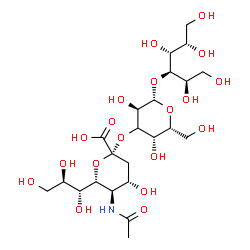 ChemSpider 2D Image | (6R)-5-Acetamido-3,5-dideoxy-6-[(1R,2R)-1,2,3-trihydroxypropyl]-beta-L-threo-hex-2-ulopyranonosyl-(2->3)-(3xi)-beta-D-xylo-hexopyranosyl-(1->4)-D-glucitol | C23H41NO19